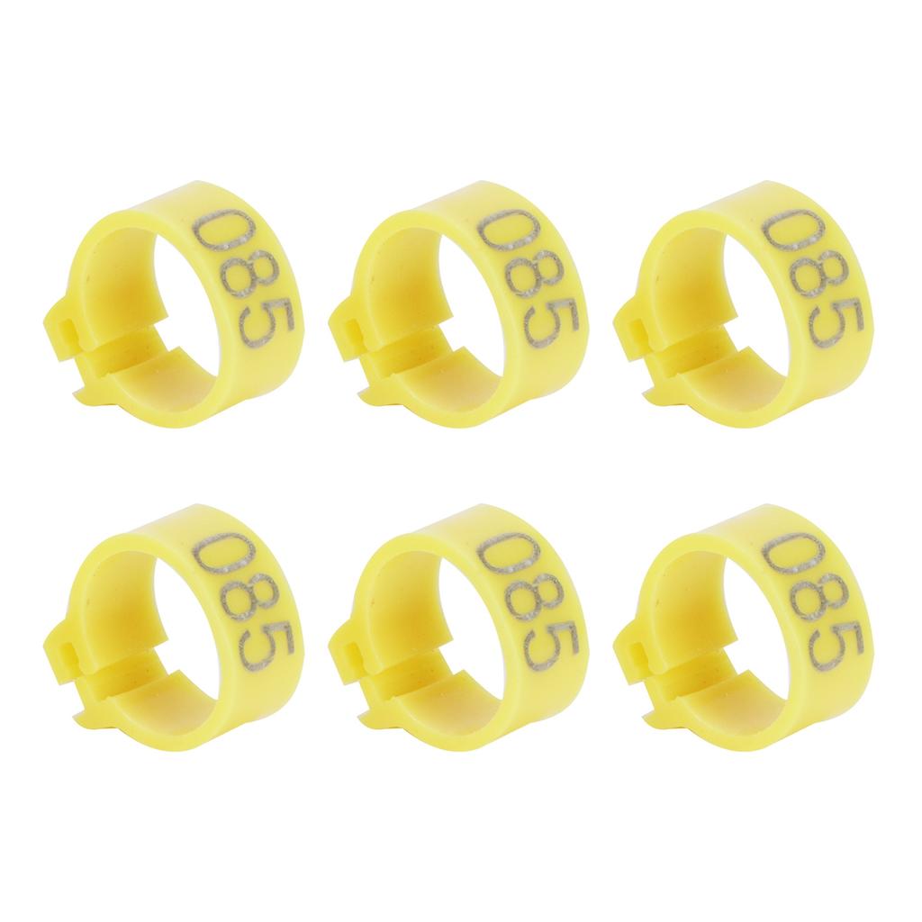 100Pcs Bird Foot Rings Bands 10mm 001-100 Numbered Pigeons Identify Clip Poultry SupplyYellow
