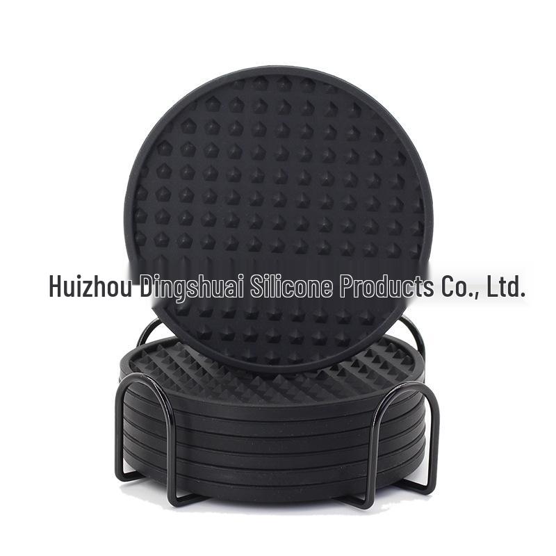 Silicone Round Drink Coaster - Heat-Resistant, Non-Slip Pad for Cups