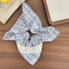 Blueberry Tone Plaid Lace Bow Hair Ring Girl Fashion Versatile Scrunchie Hair Accessories