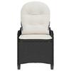 Reclining Chair with Cushion Black 56 x 66 x 95 cm Poly Rattan