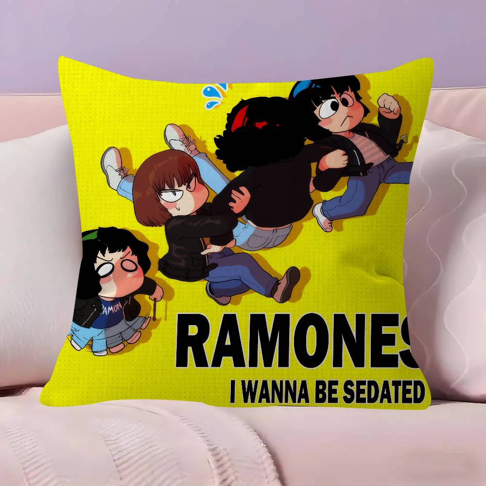 Band Punk RRamones anime Kissenbezug Dekokissen Sofa Heimdeko Hülle Kissenbezüge