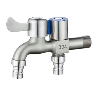 Grifo para Lavadero G1/2 Acero Inoxidable Doble Apertura Grifo para Lavadora Apertura Rápida Frío Único Exterior Jardín Grifo para Piscina