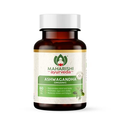 Maharishi Ayurveda Bio Ashwagandha | 100% Bio | Allgemeine Wohlfühl-Tabletten | Verjüngt Geist & Körper | Hergestellt aus reinen Kräutern | 60 Tabletten