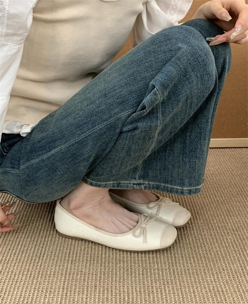 Shallow Single Shoes Women 2025 New Korean Version Bow Round Head Gentle Fairy Doudou Shoes Women Flat Bottom