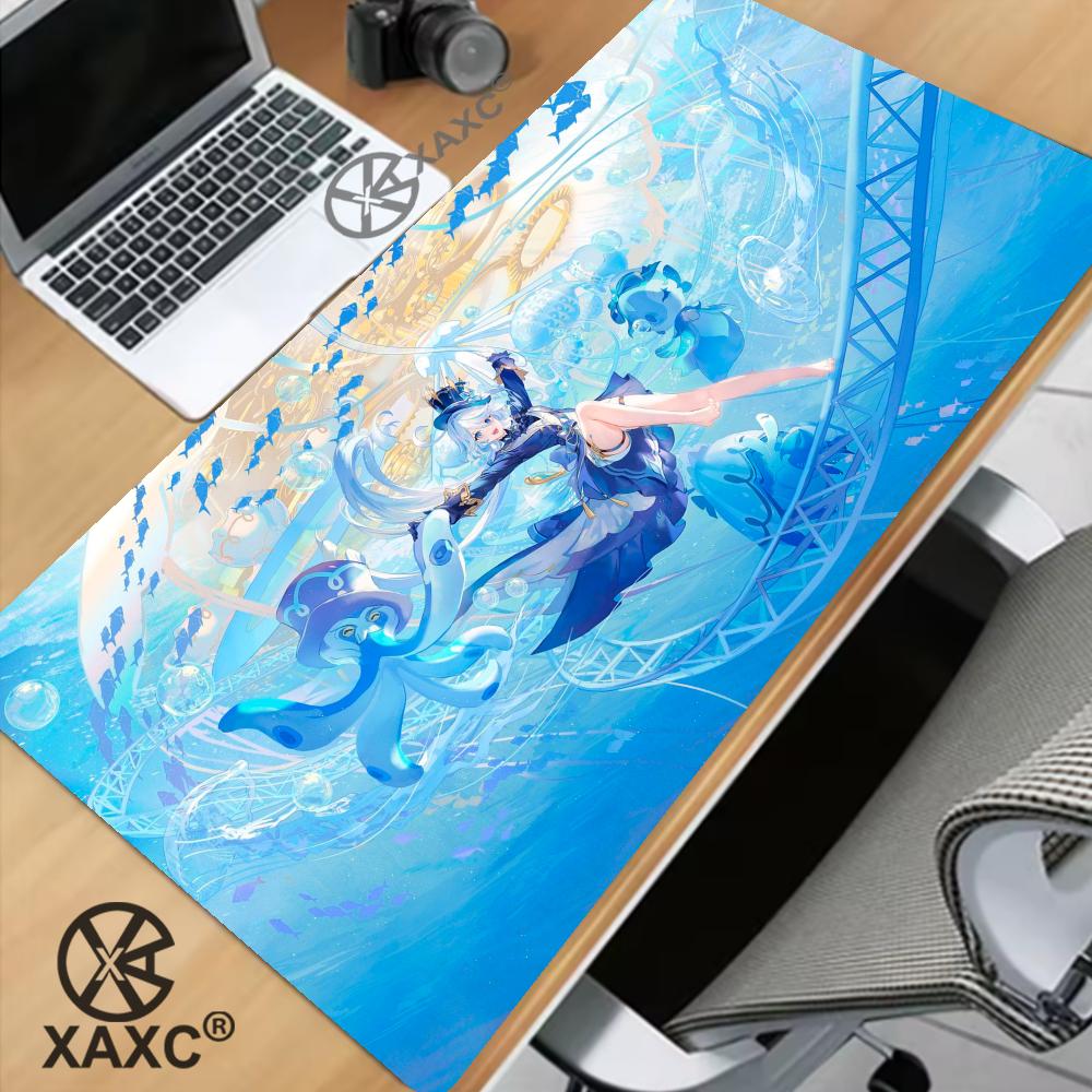 Anime Gaming Furina Focalors Mouse Pad Genshin Impact Large Xxl Xaxccomputer Keyboard Padding Genshin Accessories Desk Mat