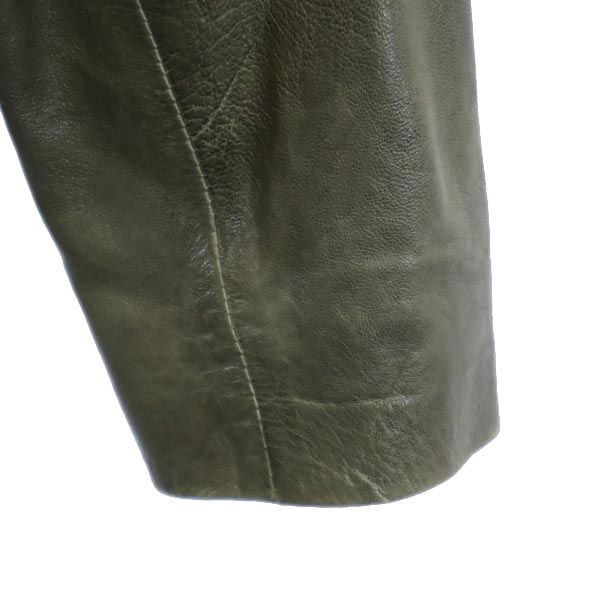 ARMANI JEANS Riders leather jacket 42 Khaki Women Used