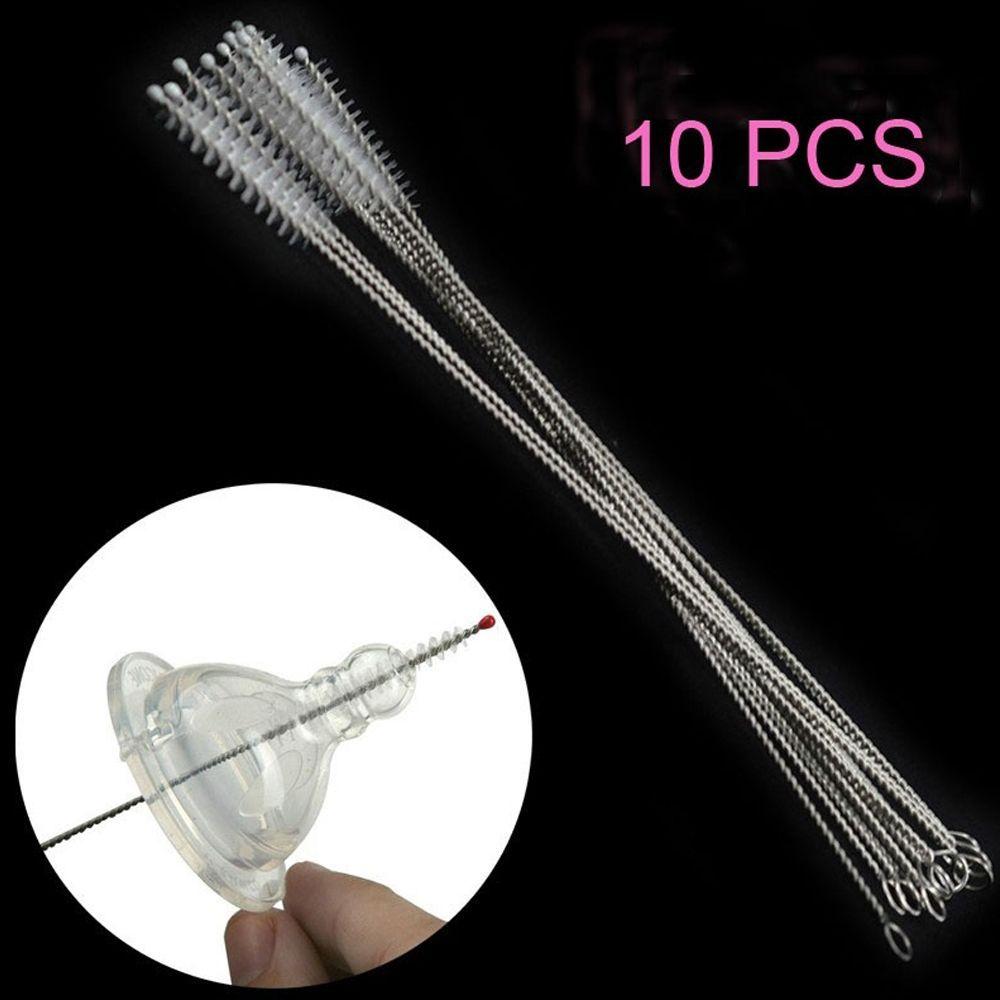 

New Brand 10pcs Nylon New Style Straw Cleaners Pipe Drinking Stainless Steel Glass белый
