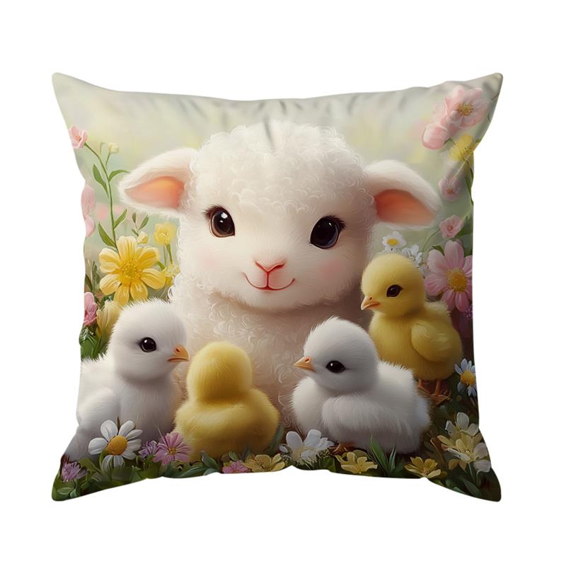 1 Pc Cute Sheep Pillow Cover For Home Living Room Bedroom Sofa Office Decorative Pillowcase Soft Throw Pillows 45*45 Cm