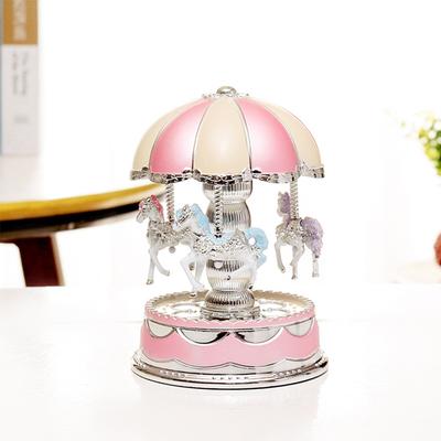 Carousel Music Box Toys for Birthday Anniversary Valentine Gifts, Pink
