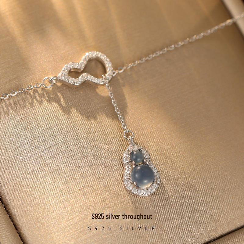 Under the Banyan Tree S925 Silver Double Gourd Chinese Necklace - Exquisite Gift for Women