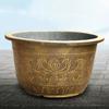 Resin Lotus Planter Pot Large 7.5L Capacity Water Reservoir Planter 19cm Height Copper Bronze Retro Flower Pot Indoor Use