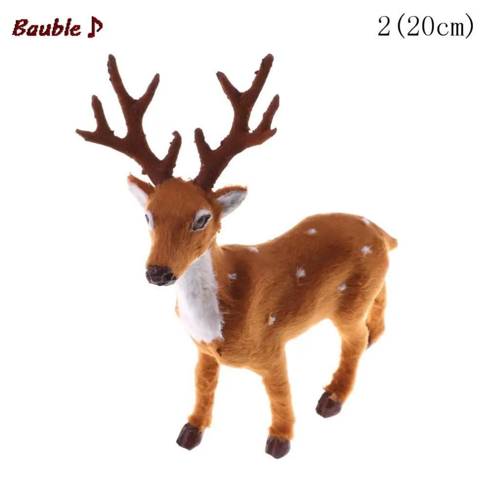 Simulation Christmas Deer Christmas Elk Plush Reindeer Christmas Decoration Fairy Garden Miniatures Props doll Toy
