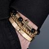 2026 European and American Cross Three-piece Bracelet, Men's Trend Stacking, Niche Design Accessories