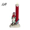 Festive Indoor Tabletop Displays Christmas Resin Figurine Candle Holder LED Flameless Electronic Light Decorative Figurines for Holidays Snowman Elf
