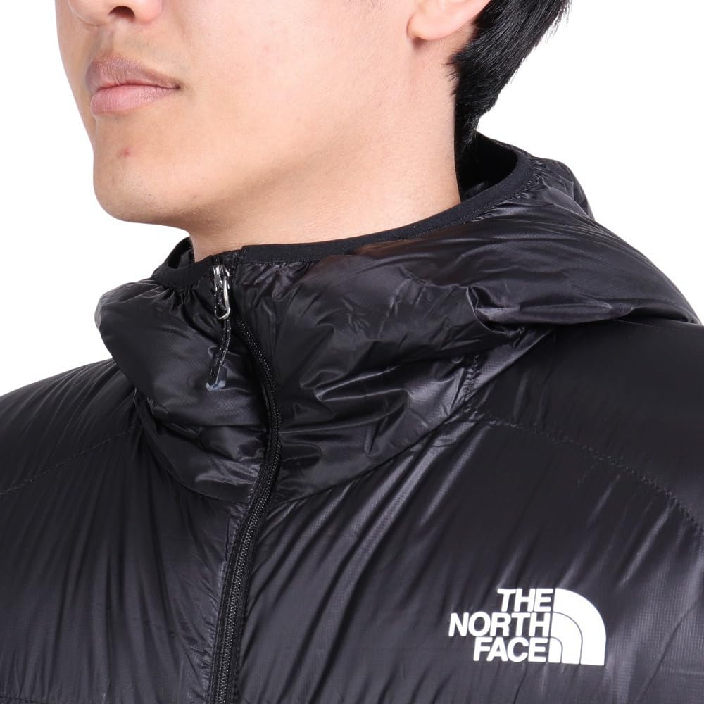 The North Face Light Heat Size O Men's Hoodie, Water-Repellent, Warm, Cold-Weather, Lightweight, Anti-Static, Black,
