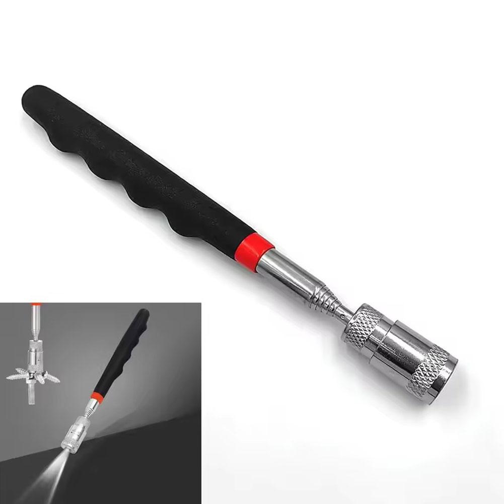 Portable Telescopic Magnetic Pickup Pen With Led Light Extendable Rod For Nut Bolt Screw Retrieval Car Repair Assistant Tool