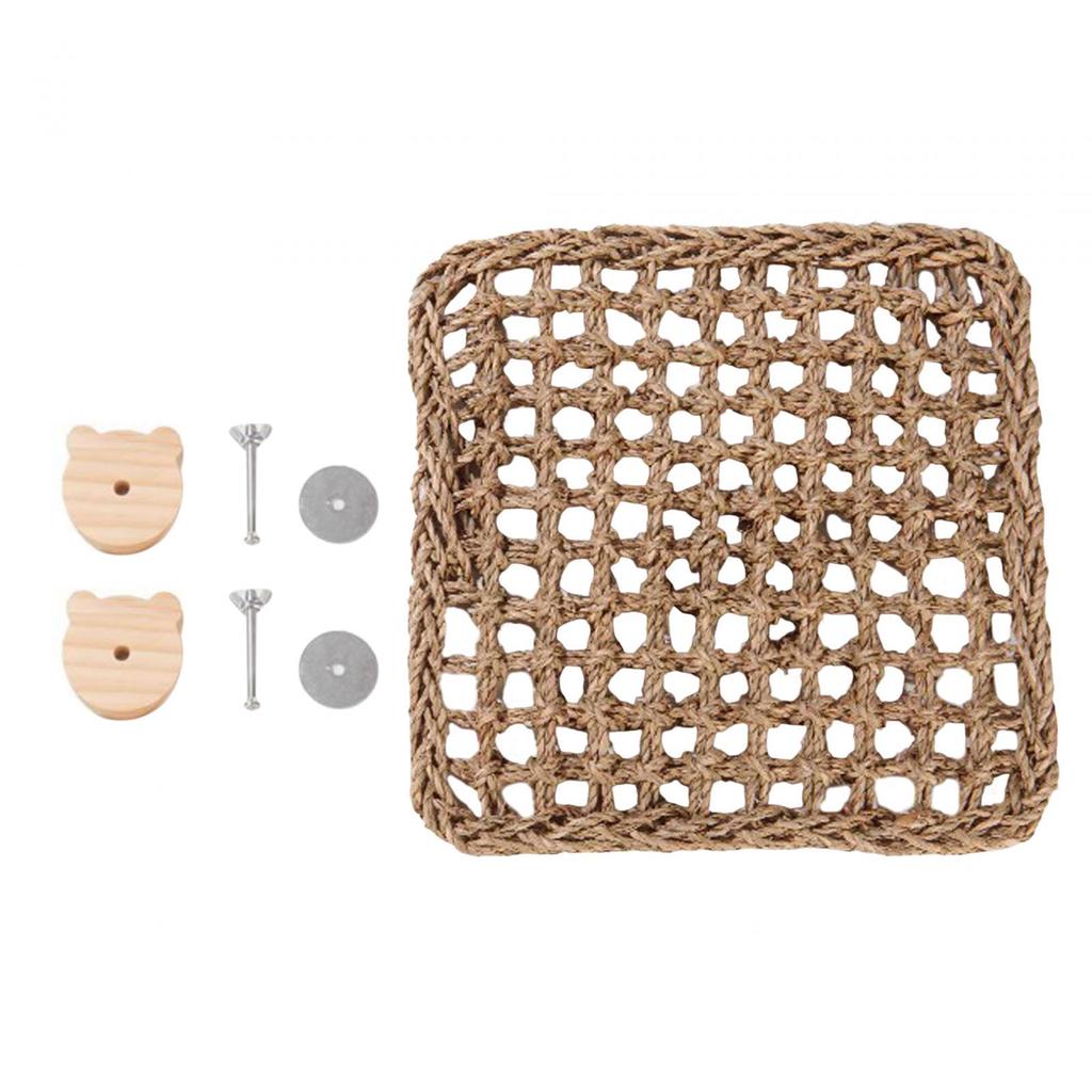 Hanging Cage Protective Toy Seagrass Mat Swing Woven Net Activity Playground Bed Toys Climbing Toys for