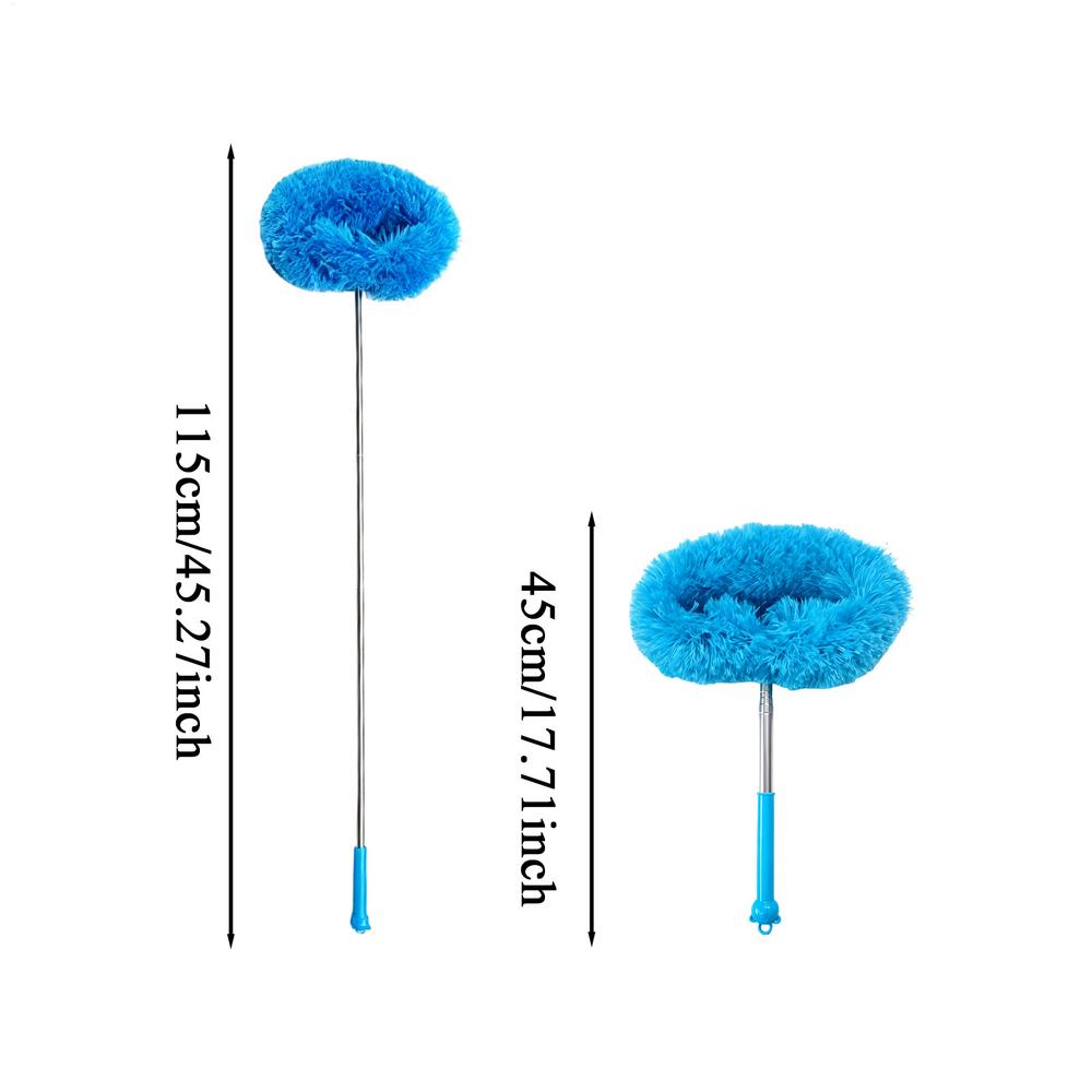 Fan Duster  with Extension Rod Retractable Dust Brush Long Microfiber Dust Brush Reusable Washable Ceiling Cleaning Tool