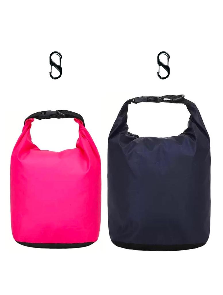 Oumino Waterproof Dry Bags of for and Outdoor Fully and Portable Pink 3L Navy Blue (Set 2) Pool, Beach, Fishing, Activities, Waterproof,