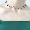 2024 New Arrivals Hot Fashion Black Crystal Necklace Kolye Collier Simple Cross Strand Beaded Chokers Necklaces Women Jewelry