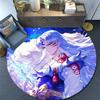 Inuyasha Round Area Rug,Carpet Rug for Living Room Bedroom Sofa Playroom Decor,Non-slip Floor Mat