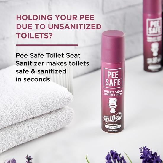 Pee Safe Toilet Seat Sanitizer Spray (50ml - Pack Of 2) - Lavender | Reduces The Risk Of UTI & Other Infections | Protects From 99.9% Germs