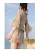 The new Korean split small fragrant four-piece seaside vacation sexy bikini swimsuit smock covers the belly and looks thin