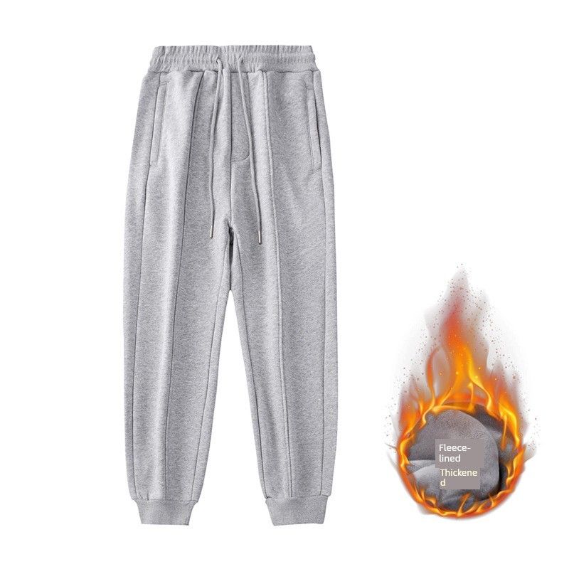 Sweatpants Autumn and Winter Thickening Casual Vintage Zipper Pockets