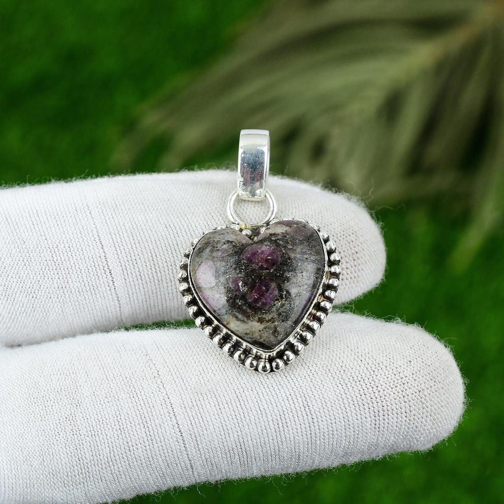 Natural Pink Tourmaline Gemstone Jewelry 925 Sterling Silver Pendant For Women