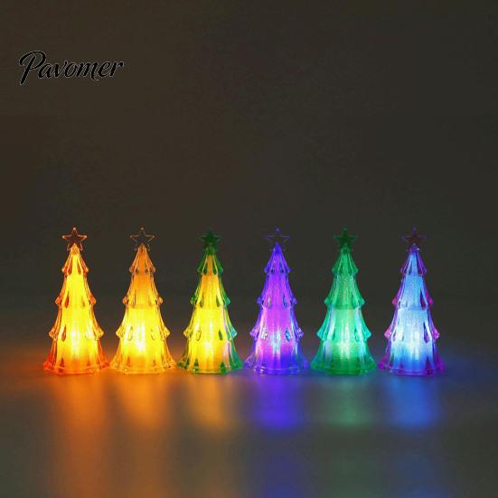 Holiday Tabletop Ornament Christmas Tree Night Light, LED Decorative Lamp for Bedroom And Party Atmosphere Battery Operated Room Accent Lighting,