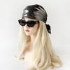 Y2K Liquid Silver Hair Scarf Soft Wrap Punk Bandana Headwear Laser Color Hair Band  Girls