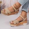 Fashion Women's Braided Platform Sandals 2025 Summer Chunky Wedges Gladiator Sandals Woman Ankle Straps Vacation Casual Beach Sandles