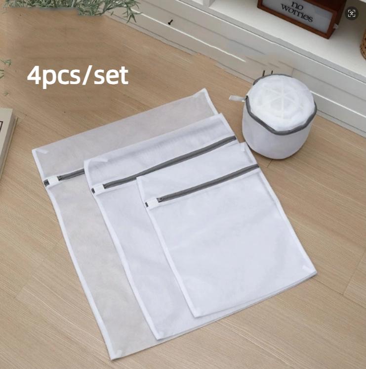 

4Pcs/Set Bra Underwear Products Zippered Mesh Washing Machine Clothing Care Wash Bag Baskets Household Cleaning Tools Reusable