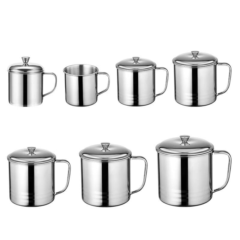 Shangqi Kids 304 Stainless Steel Drinking Cup with Lid and Handle (2-Pack)