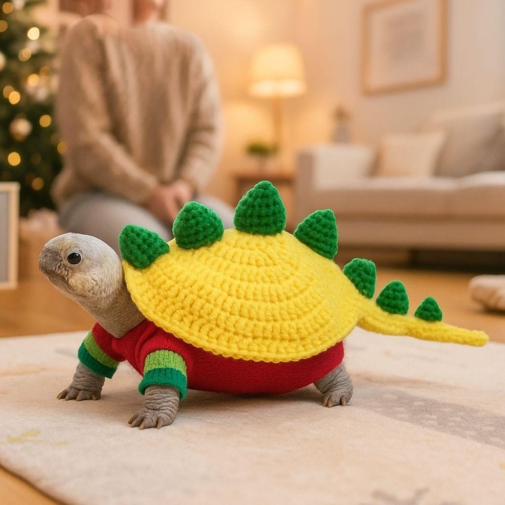 Dinosaur Turtle Knitted Sweater Cartoon Turtle Costume Funny Pet Sweatshirt  Cosplay Event