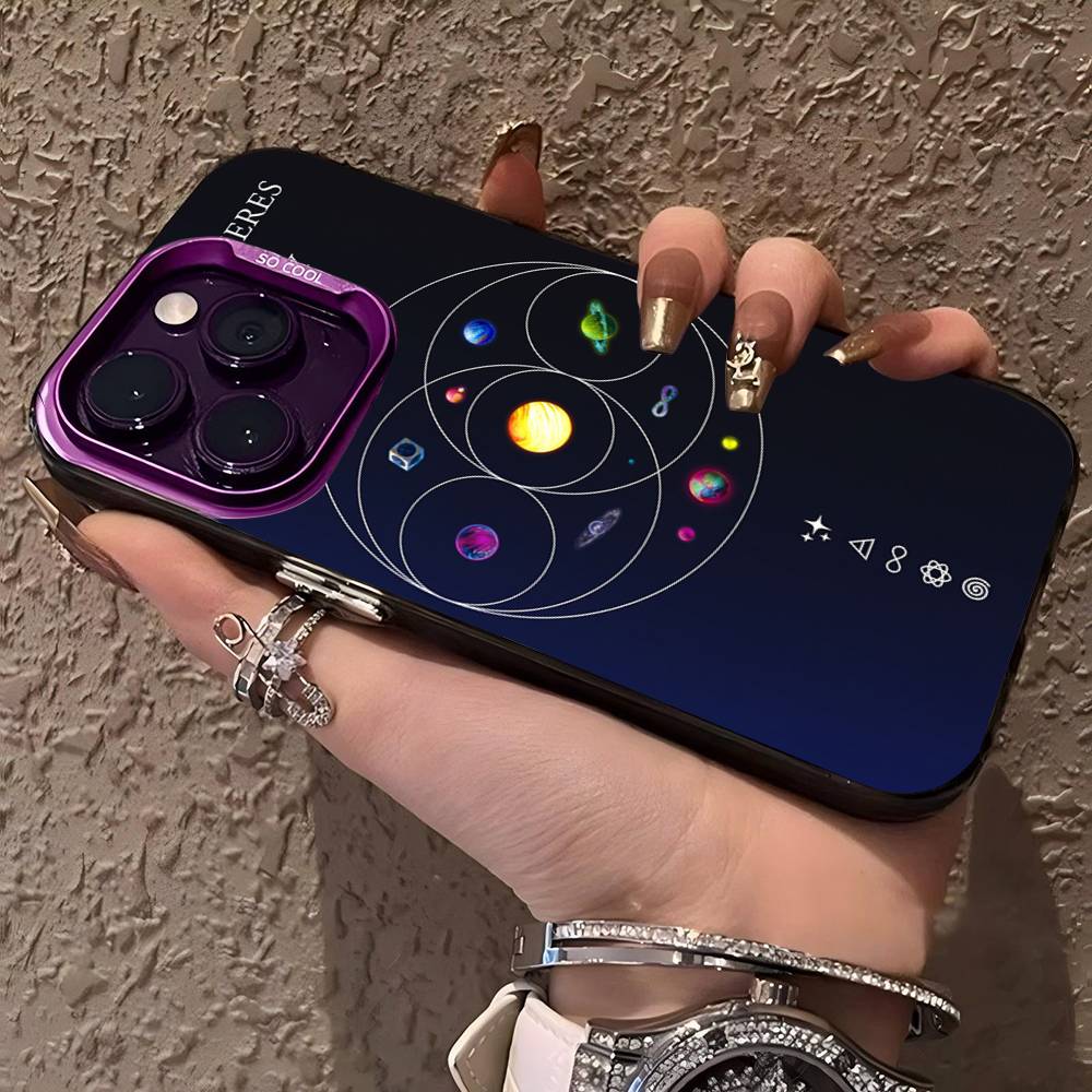 Moon Music Coldplay Band Phone Cases For IPhone 17 16e 15 14 13 12 11 Plus Pro Max ProMax Colorful Covers