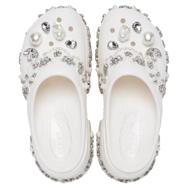 SIMONE ROCHA X Crocs Plastic Round Toe Slip-On Hole Shoes Unisex White