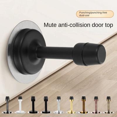 Noise Canceling Door Stopper Stainless Steel Door Holder Useful Door Crash Pad  Door
