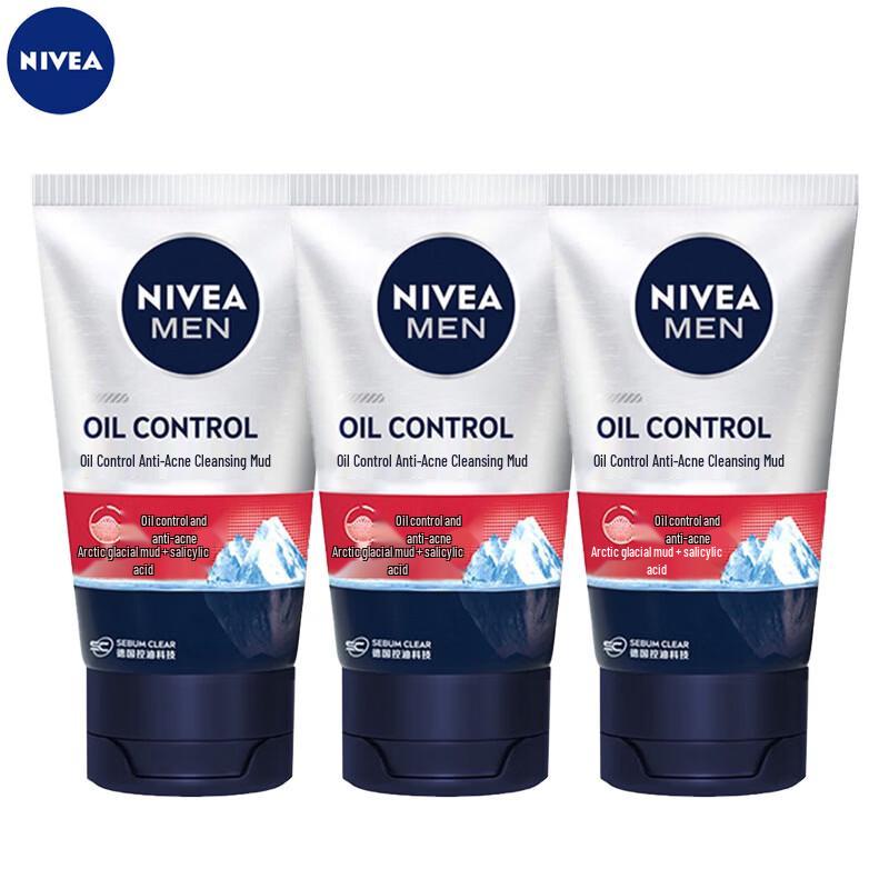 NIVEA Men Deep Clean Mud Foam Cleanser (3-Pack)