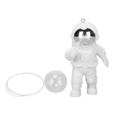 Aquarium Schwimmender Astronaut Niedlich Umweltfreundlich Verstellbare Position PVC Aquarium Ornamente mit Ball und Seil Silberne Maske