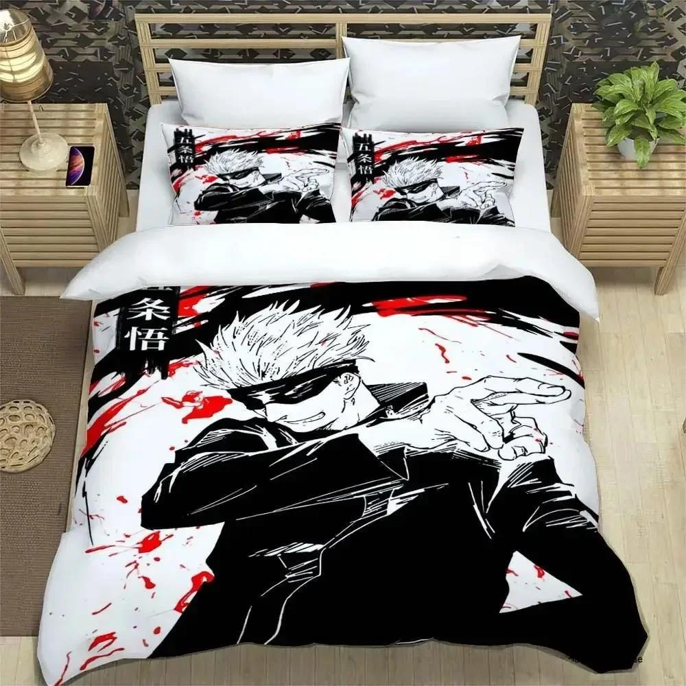 3D Anime Jujutsu Kaisen Satoru Gojo Bedding Set Print With Pillowcase Bed Duvet Cover Soft Single Double Queen Super King Size