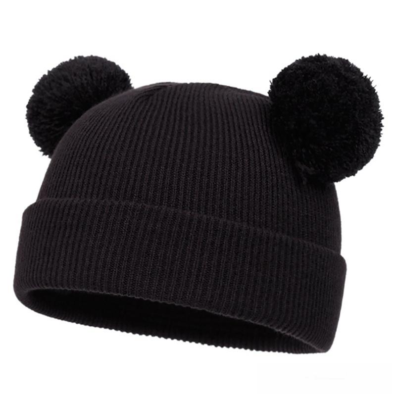 Toddler Baby Winter Autumn Knitted Hat Solid Color Cute Cap