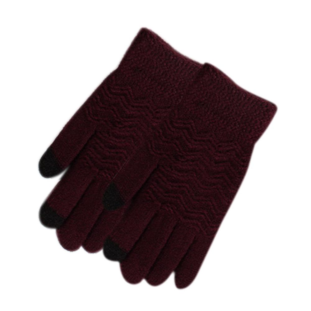 

Thickened Autumn Winter Knitted Gloves Cold Proof Full Finger Gloves Hand Warmer Work Office