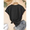 Women's Stylish Short-Sleeve Top with Sunflower and Yellow Butterfly Print, a Lively and Cute Series Featuring a Soft, Stretchy Round-neck Casual Top.