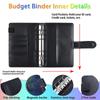 A6 Leather Budget Binder Notebook Notepad Diary Planner Cash Envelopes Pockets For Money Saving Bill Organizer