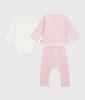 Petit Bateau Baby Set Light 12 74cm 3-Piece A0EKS, Pink/Multicolor, Months,