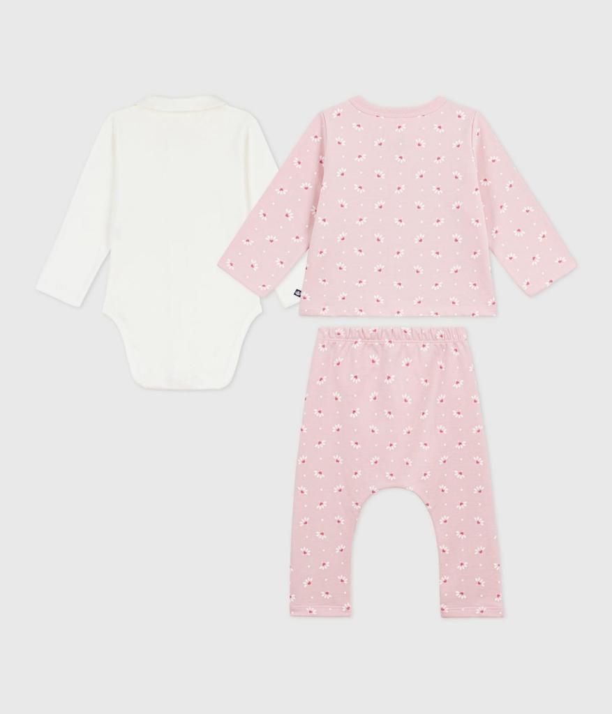 Petit Bateau Baby Set Light 12 74cm 3-Piece A0EKS, Pink/Multicolor, Months,