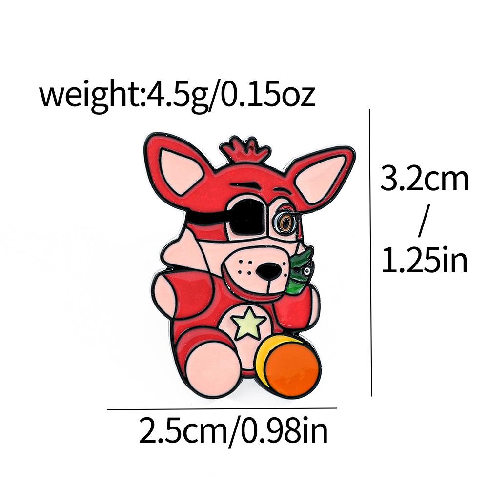 Creative teddy bear alloy brooch European and American horror adventure game character peripheral metal badge