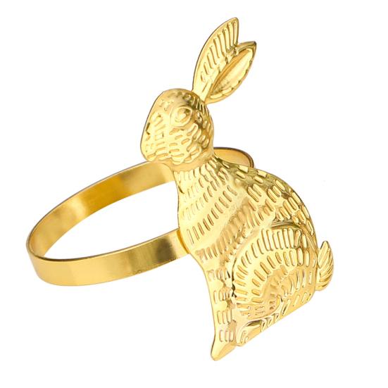Easter Bunny Napkin Ring Spring Themed Napkin Holder Rabbit Ear Napkin Buckle Table Decorations for Dinner Party Banquet Events