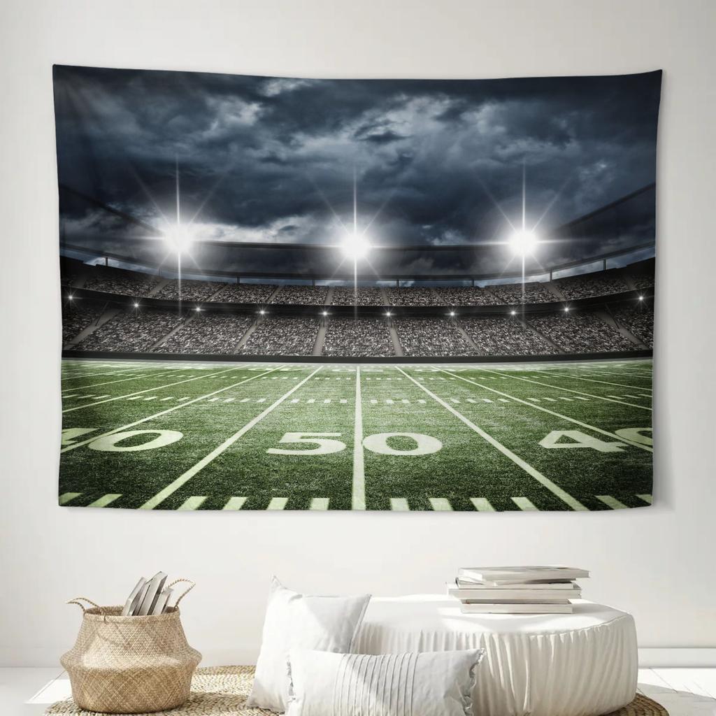 1Pamerican Football Stadium Tapestry Wall Hanging Cool Sports Aesthetic Room Decor Background Cloth For Bedroom Living Room Bar